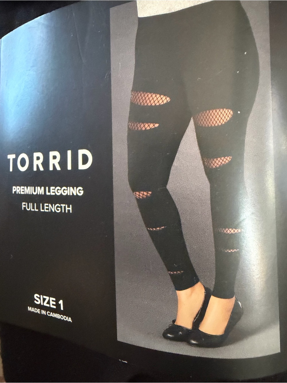 torrid Black Ripped Fishnet Panel Full-Length Leggings